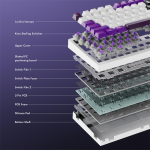 Kreo Swarm 75% Wireless Mechanical Keyboard with Pass Through Keycaps, Advanced Web Software, Pre-lubed Switches, 5-pin Hot Swap PCB