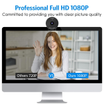 eMeet 1080P Webcam-USB Webcam With Microphone & Physical Privacy Cover,Noise-Canceling Mic,Auto Light Correction