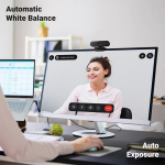 Zebronics FHD USB Webcam, 30FPS, 2P2G Lens, 2.0MP CMOS Sensor, Auto-White Balance, Auto-Exposure, Privacy Shutter, Built-in Mic, for Teams, FaceTime