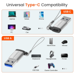 Ambrane USB Type C Female to USB Male OTG Adapter with 5 Gbps High-Speed Data Transfer, Compatible with Laptops, Tablets, Smartphone, Chargers