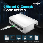 Frontech 5-Port Fast Ethernet Switch | 10/100 Mbps Speed | Plug & Play Network Hub | 1 Gbps Bandwidth | 2 Years Warrenty (NC-0073)