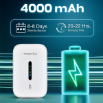 4G LTE Portable WiFi Dongle Hotspot – Up to 300Mbps High-Speed Internet, 4000mAh Battery with 20 Hours Backup, Connect Up to 10 Devices, Supports All