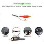 3.5mm to 2-Male RCA Adapter Cable (1.5 Meter) – AUX to RCA Audio Connector for Stereo, Speaker, TV & Audio Devices – Gold-Plated Plugs for Clear Sound