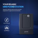 Geonix GXUPS600VA UPS 600VA/360W, Uninterrupted Power Supply System for Desktop PC Computers, Voltage Regulator, Auto Restart, Cold Start Function