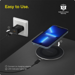 Spigen Wireless Charger 15w, for iPhone 17/16/15/14/13/12, Samsung Galaxy S26/S25/S24/S23/S22, OnePlus, Fast Charging, USB-C to C Cable Included