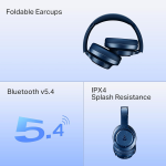 Boat Rockerz 512 ANC,(~40dB) Hybrid ANC, 80H Battery, 40mm Drivers, 40ms Low Latency, ENx Tech,Stream Ad Free Music via App Support