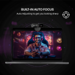 Kreo Owl Full HD 1080P 60 FPS Webcam with Auto-Focus and Built-in Dual Digital Mic, Plug and Play Setup for Video Call, Streaming, YouTube and More