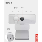 Lenovo 300 FHD Webcam with Full Stereo Dual Built-in Mics | FHD 1080P 2.1 Megapixel CMOS Camera with USB |Ultra-Wide 95° Lens, 4X Digital Zoom