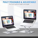 PLIXIO Adjustable Laptop Stand with 360° Rotating Base Tabletop Ergonomic Foldable Portable Holder