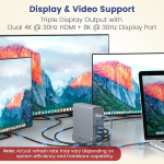 Portronics MPort Vault Pro 15-in-1 Type-C Metal Docking Station, Dual 4K@30Hz HDMI, 8K@30Hz DP, Triple Display Outpt, 100W PD