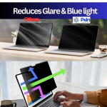Pxin Privacy Screen Filter for 13.6 Inch MacBook Air | Anti Glare | Adv. Privacy | Blue Light Filter | UV Protection Laptop Screen with Privacy