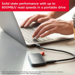 SANDISK 1TB Portable SSD, 800MB/s R, USB 3.2 Gen 2, Rugged SSD with Upto 2 Meter Drop Protection, Type-C to Type-A Cable, PC & Mac Compatible