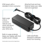 HP 65W 4.5mm Non-EM AC Laptops Adapter Charger (Without Power Cord) Black