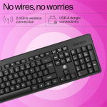 HP K160 Wireless Keyboard/Quick Comfy accurate/12 Fn Shortcut Keys/Plug and Play USB