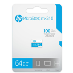 HP 64GB MicroSD Memory Card SDXC mx310 Class 10, UHS-I, U1 Card, Upto 100MB/s R, 10 Y Warranty
