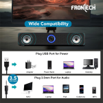 FRONTECH 1.0 USB Powered Multimedia Speakers with RGB Lights | 10W Output Power | AUX/USB Connectivity | for Laptop, PC, Mobile