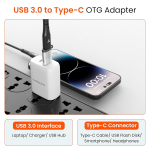 Ambrane USB Type C Female to USB Male OTG Adapter with 5 Gbps High-Speed Data Transfer, Compatible with Laptops, Tablets, Smartphone, Chargers