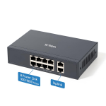 JK Vision 8+2 Gigabit Port Smart Unmanaged PoE Full Ethernet Adapter Switch, 8-Power Link Port 100/1000 and( 2-UpLink giga) Port 10/100/1000 MBPS
