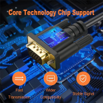 Techie HDMI to VGA Cable 1.5m Full HD 1080p 60Hz Display Adapter Cable Plug-and-Play Digital to Analog Converter, Connect HDMI Laptop, PC