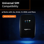 Amazon Basics 4G LTE Wireless Dongle with All Sim Network Support|Single_Band Plug & Play Data Card Stick with Up to 150Mbps WiFi Hotspot