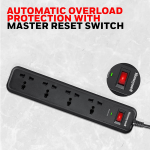 Honeywell Surge Protector, 4 Universal Sockets,15000Amp, 2 Meter Cord, Device Secure Warranty, Automatic Overload Protection, Spike Guard