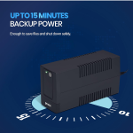 Geonix GXUPS600VA UPS 600VA/360W, Uninterrupted Power Supply System for Desktop PC Computers, Voltage Regulator, Auto Restart, Cold Start Function