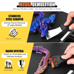 Serplex® 3D Printer Tool Kit with Storage Bag, Includes Scrapers, Tweezers, Pliers, Brushes, Nozzle Cleaning Tools, Wrenches &More, 3D Printer Repair