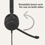 Jabra Evolve 10, On Ear Noise Cancellation Mic with Fully Adjustable Boom Arm and USB-A Connectivity Stereo Headset