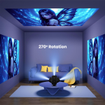 WZATCO Yuva Go Pro Fully Automatic Native 1080P Projector 4k Ultra HD, 12000 Lumens, Android 14, Rotatable Design, Room Home Cinema, ARC